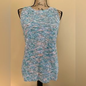 ANN TAYLOR LOFT Pastel cotton blend sleeveless sweater vest style size LG NWT